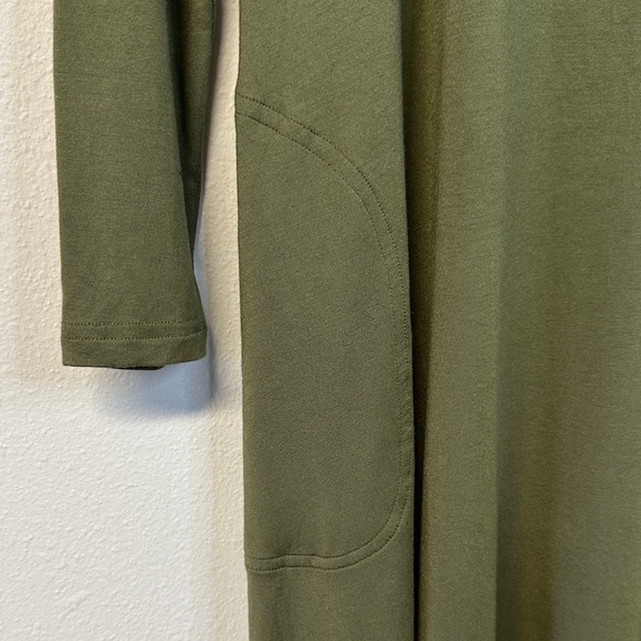 Yala Olive Green Long Sleeve Mock Neck Shift Dress XS - Picture 3 of 5